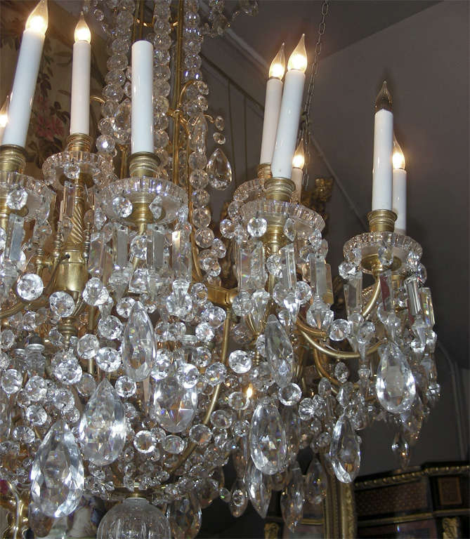 Exceptional 19th Century Signed Baccarat Crystal Chandelier For Sale 1
