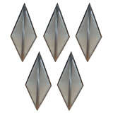 Five art deco wall sconces sgned "PH"