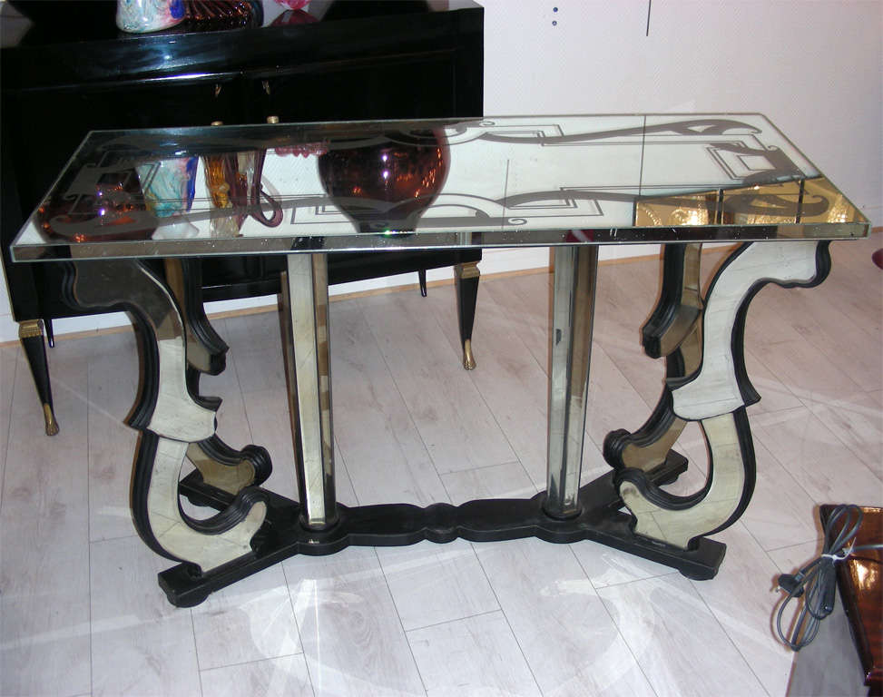 French Console Table in Mirror