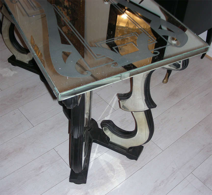 Console Table in Mirror In Excellent Condition In Saint ouen, FR