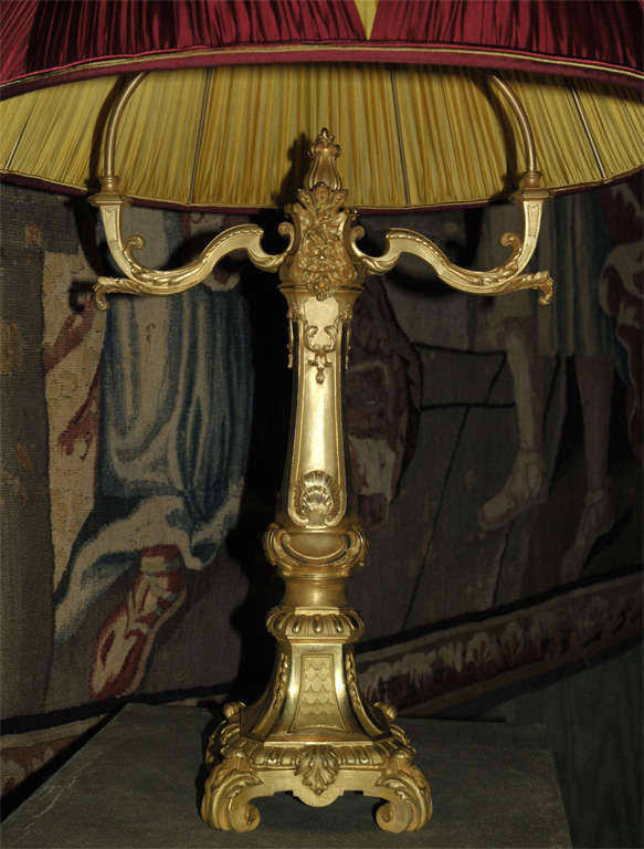 Large Louis XIV Style Bronze Lamp by E. Lelièvre For Sale 1
