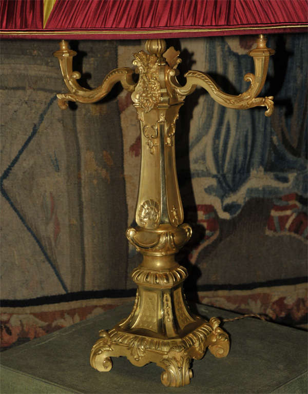 Large Louis XIV Style Bronze Lamp by E. Lelièvre For Sale 2