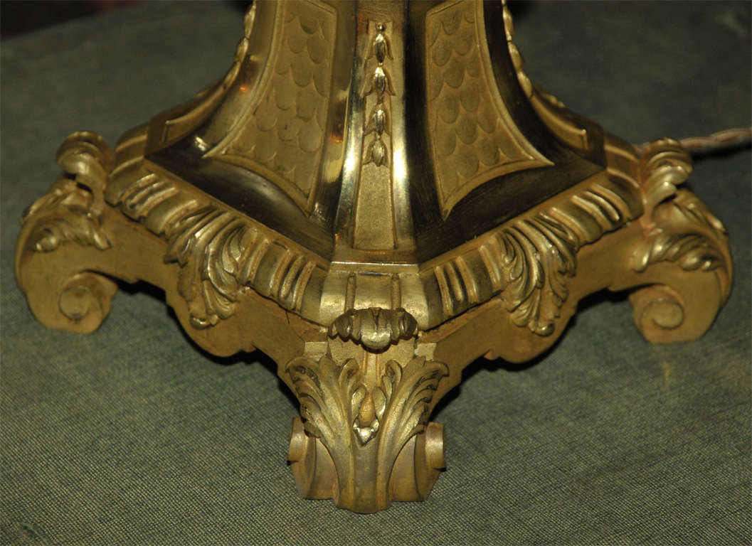 Large Louis XIV Style Bronze Lamp by E. Lelièvre For Sale 3