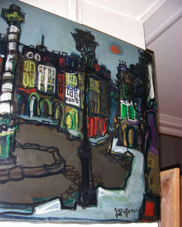 Mid-20th Century 1950s Painting by J.-C. Dragomir of the School of Montmartre For Sale