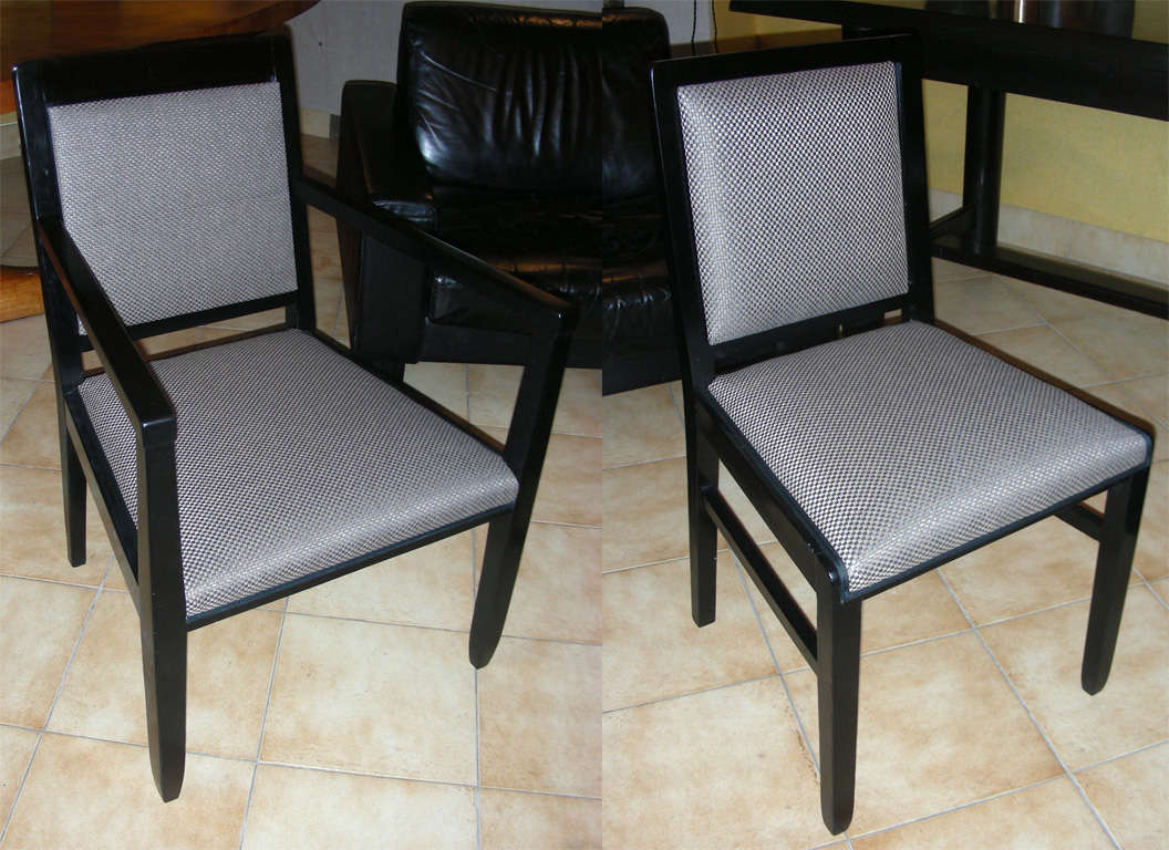 Two 1940s Armchairs and Four Chairs by Maurice Alet 2