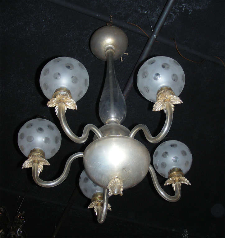 20th Century 1940-1950 Italian Murano Glass Chandelier For Sale