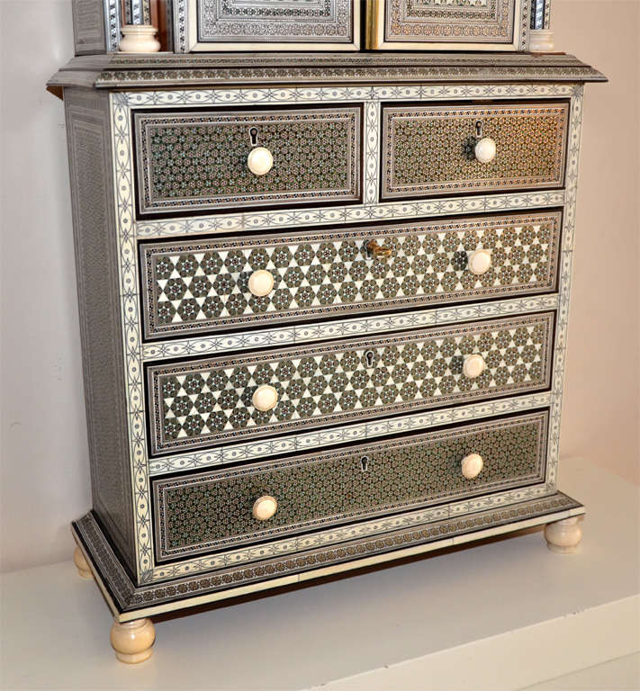 Anglo-Indian Ivory and Sadeli Micro-Mosaic Cabinet 1