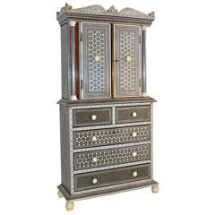 Vintage Anglo-Indian Ivory and Sadeli Micro-Mosaic Cabinet