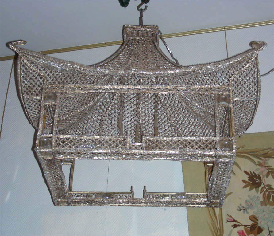 Mid-20th Century Two 1960s Pagoda-Shaped Chandeliers For Sale