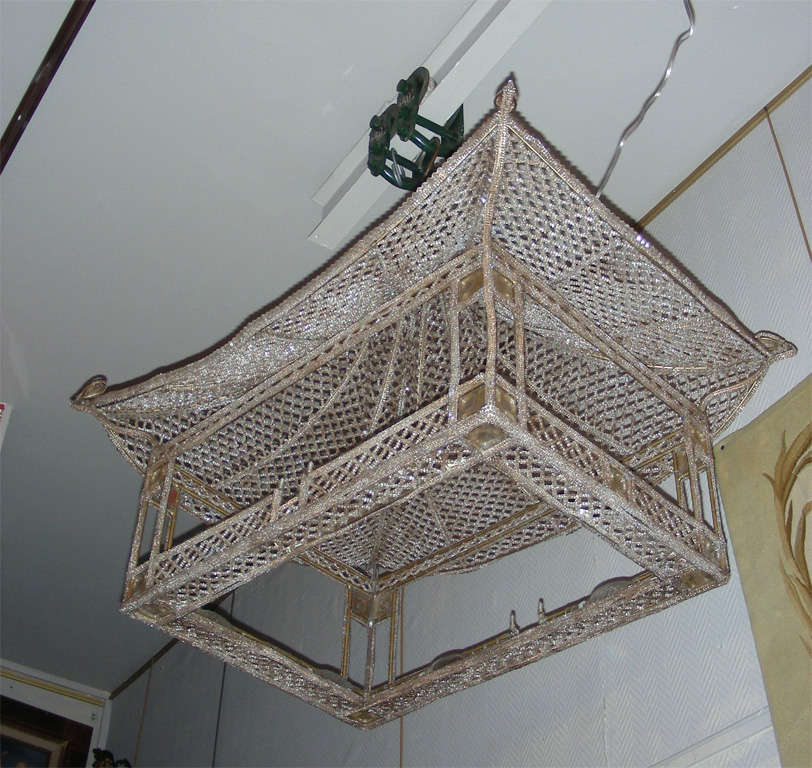 Two 1960s Pagoda-Shaped Chandeliers For Sale 1
