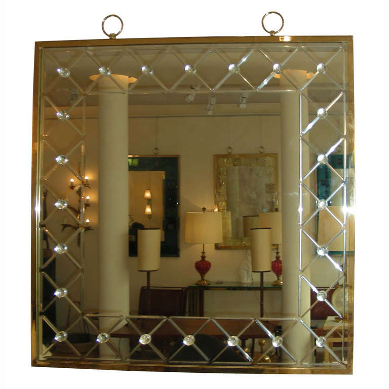 Engraved Mirror & Rock Crystal Cabochon at Crossing by Andre Hayat For Sale