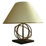 extremely rare JEAN ROYERE "globe" lamp in gold leaf iron
