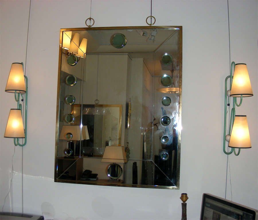 JEAN ROYERE pale green coloured 2 lights pair of sconces