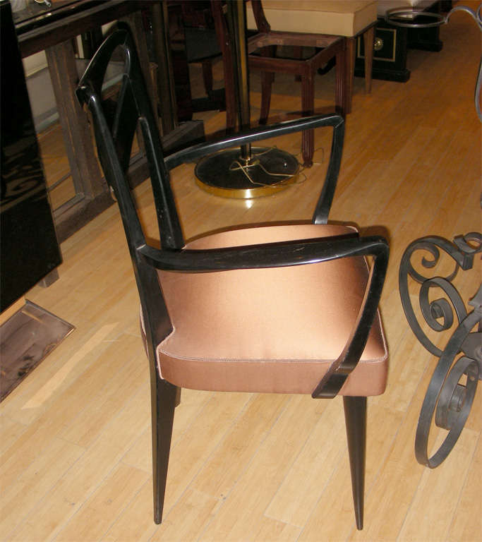 Mid-20th Century Set of Four Chairs and Two Armchairs, Newly Recovered For Sale
