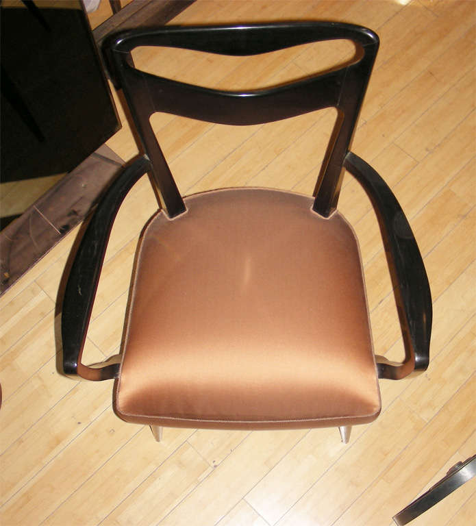 Set of Four Chairs and Two Armchairs, Newly Recovered For Sale 1