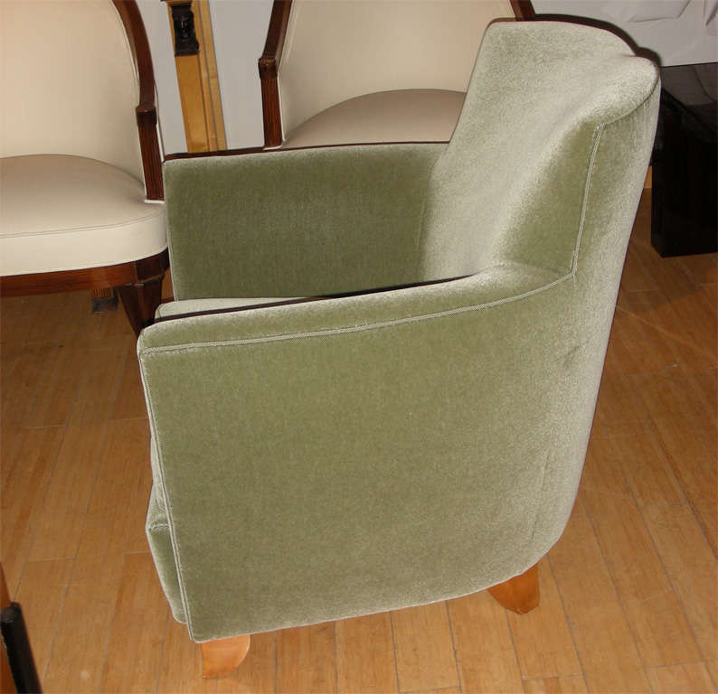 French Dominique Mohair Velvet Chair For Sale