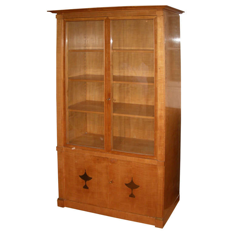Sycamore Neoclassic Vitrine by Andre Arbus For Sale