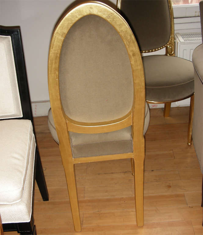 Wood Pair of Gilded Chairs by Paul Follot For Sale