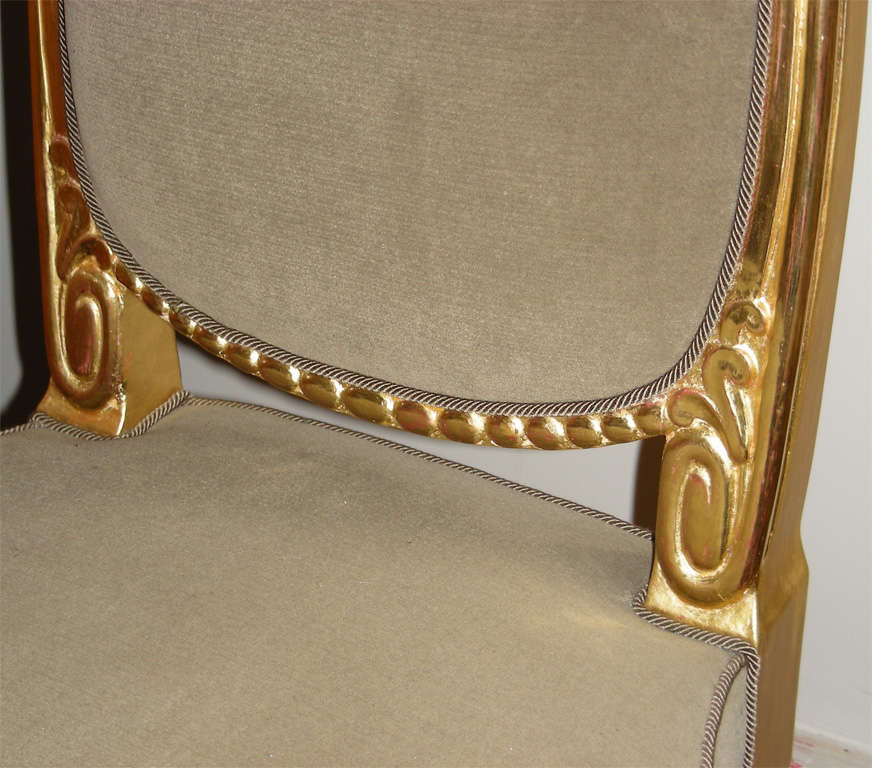 Pair of Gilded Chairs by Paul Follot For Sale 1
