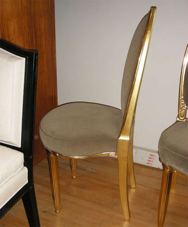 Pair of Gilded Chairs by Paul Follot For Sale 2