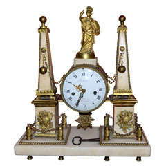 Clock Louis XVI with Minerva & Obelisks
