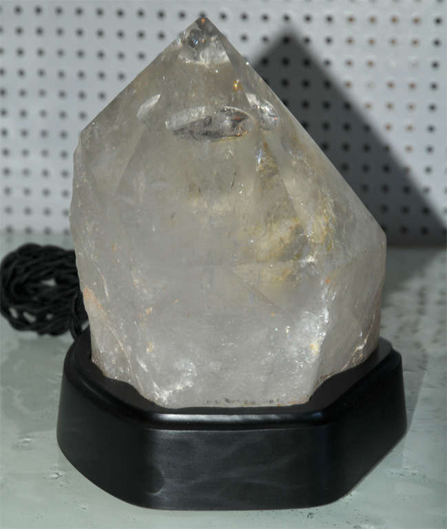 Late 20th Century 1970s Rock Crystal Lamp For Sale