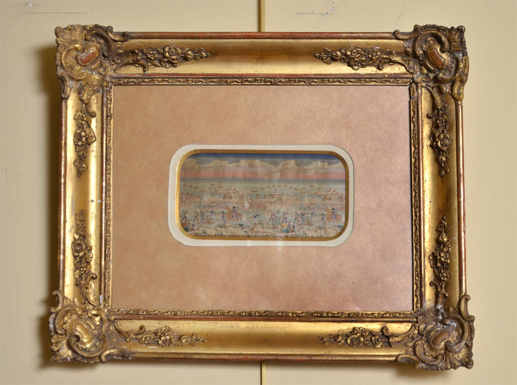 Pair Of Pictures Made Woven Silk And Embroidered