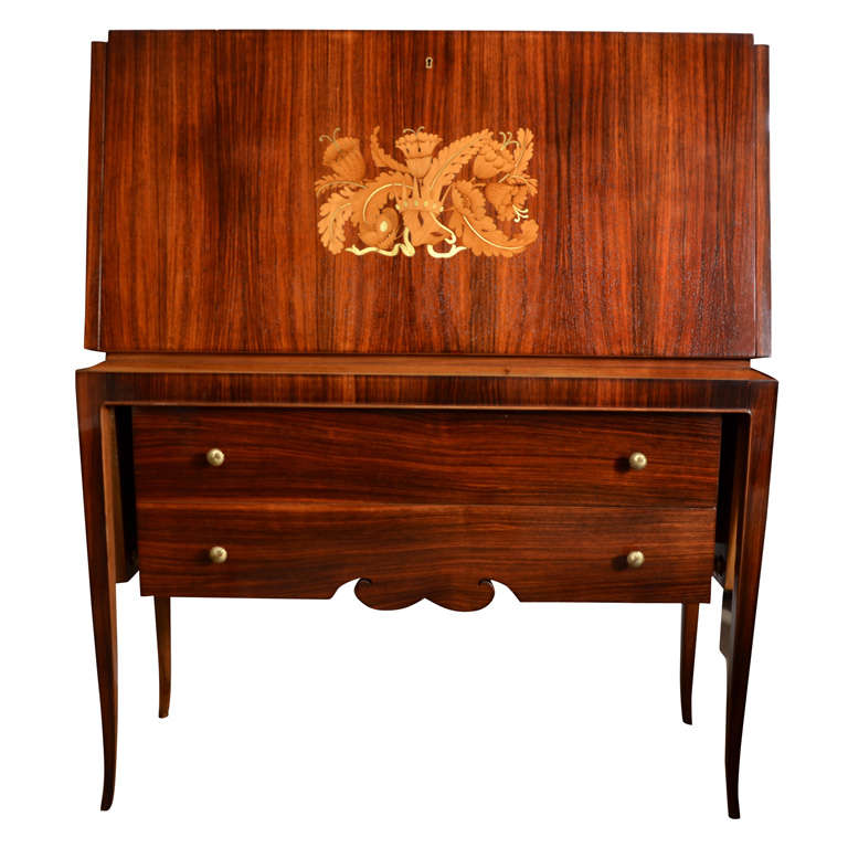 Rosewood Bar Attributed to Paolo Buffa For Sale