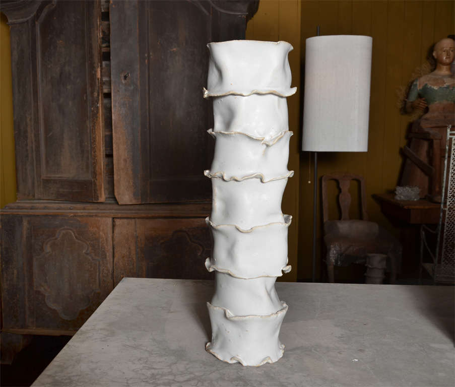 Set of Six Ceramic Vases in Bamboo Shape 1