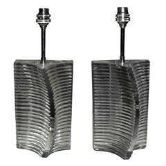 Two 1960s Crystal Lamps by Daum France