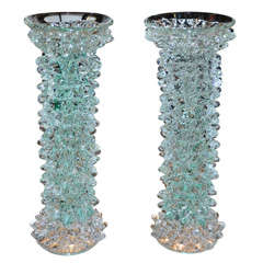 Pair of Candlesticks in Murano Glass by Costantini