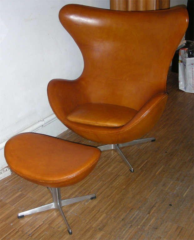 1950s "Egg" Armchair and Footstool by Arne Jacobsen