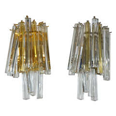 Pair of sconces in Murano glass.