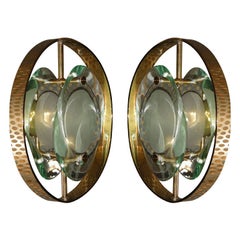 Two 1960s Italian Sconces by Max Ingrand for Fontana Arte