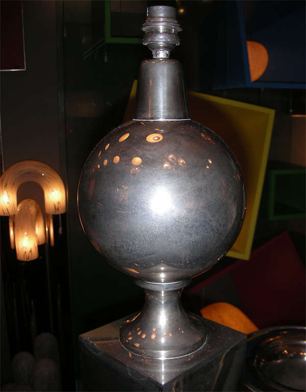 Steel 1970s Lamp by Maison Barbier For Sale
