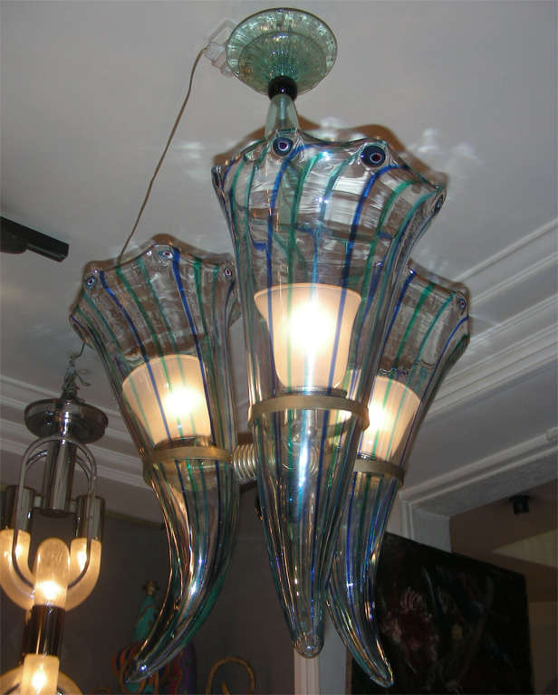 Mid-20th Century 1960s Italian Murano Glass Chandelier by Venini For Sale