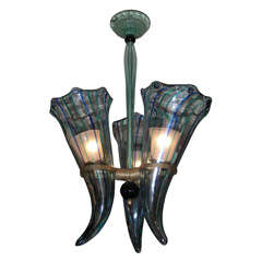 1960s Italian Murano Glass Chandelier by Venini 11