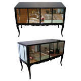 Pair of" buffets" in mirror .