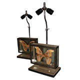 Pair of Lamps with Butterflies