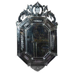 Antique Large 1900s Venetian Style Mirror