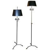Pair of bouilottes floor lamps