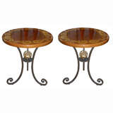 Very elegant pair of pedestal table .