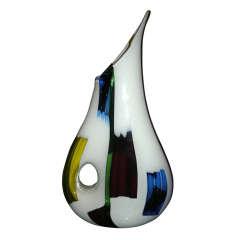 Exceptional 1953 Vase In Blown Glass By Luciano Ferro For Avem