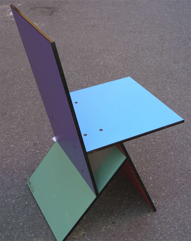 1993 colored melamine chair by Verner Panton for IKEA.