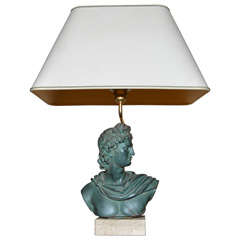 1950s Lamp with an Antique Inspired Bust at the Base