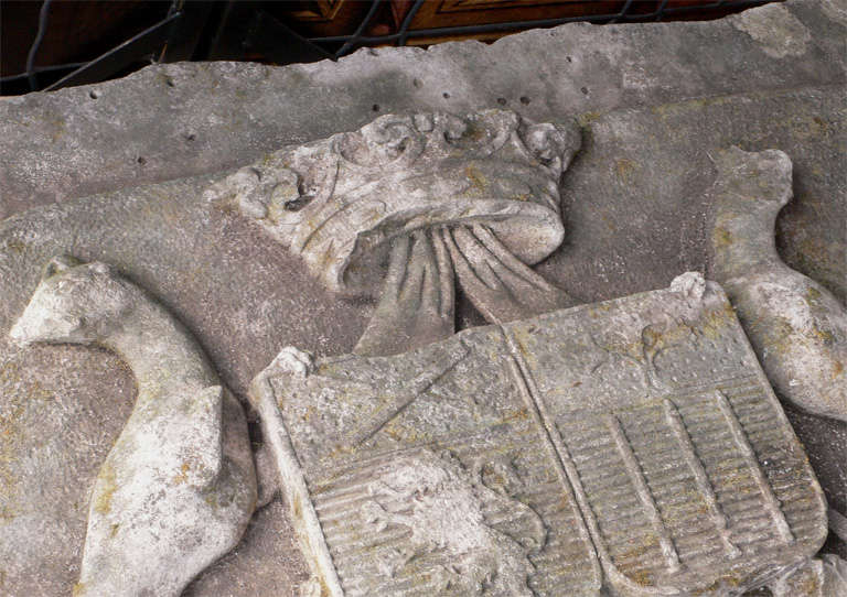 18th Century and Earlier 17th Century Frieze with Coat of Arms From a French Château