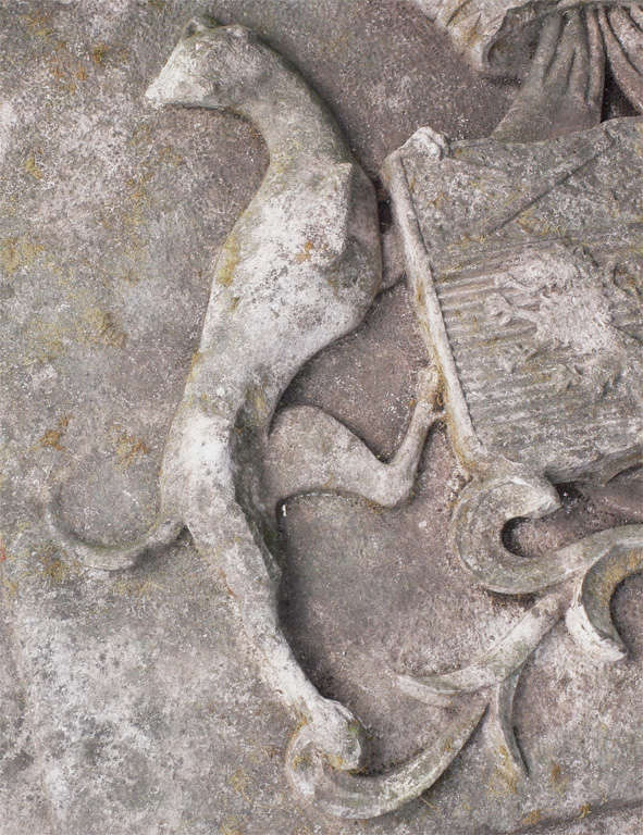 Stone 17th Century Frieze with Coat of Arms From a French Château