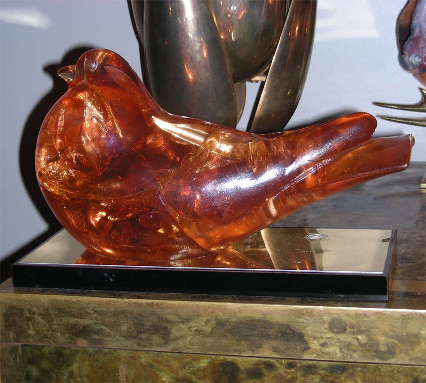 1970s Crackled Orange Resin Dove