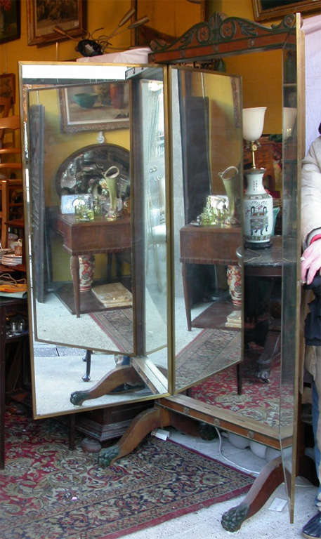 19th Century Cherrywood Floor Mirror by Brot In Good Condition In Paris, FR