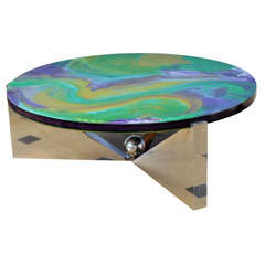 "Psychedelic" coffee table by Pierre Giraudon